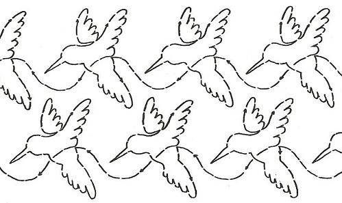 Hummingbird - 2 rows of 5 3/4"